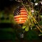 Glass Solar Hot Air Balloon Lantern with Flame Hanging Garden Flickering Light Outdoor Waterproof for Yard Patio Tree 4th of July Decorations